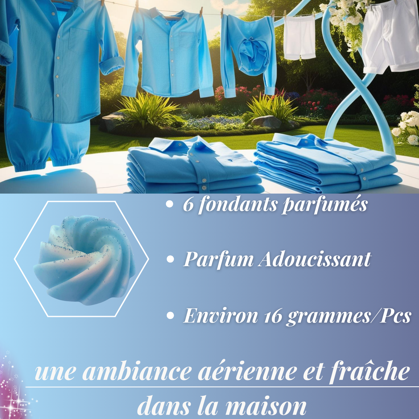 Coffret 6 fondants parfumés - Adoucissant/ Linge propre