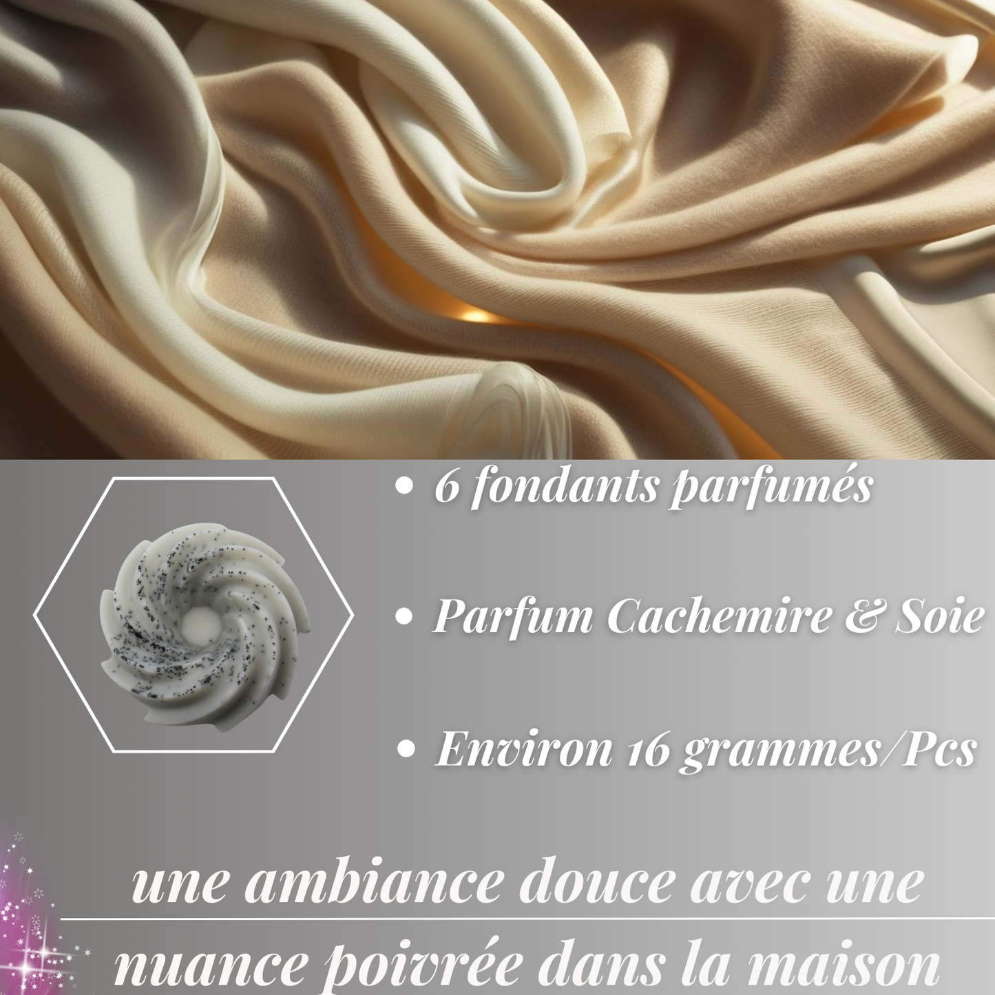 Coffret 6 fondants parfumés - Cachemire & soie